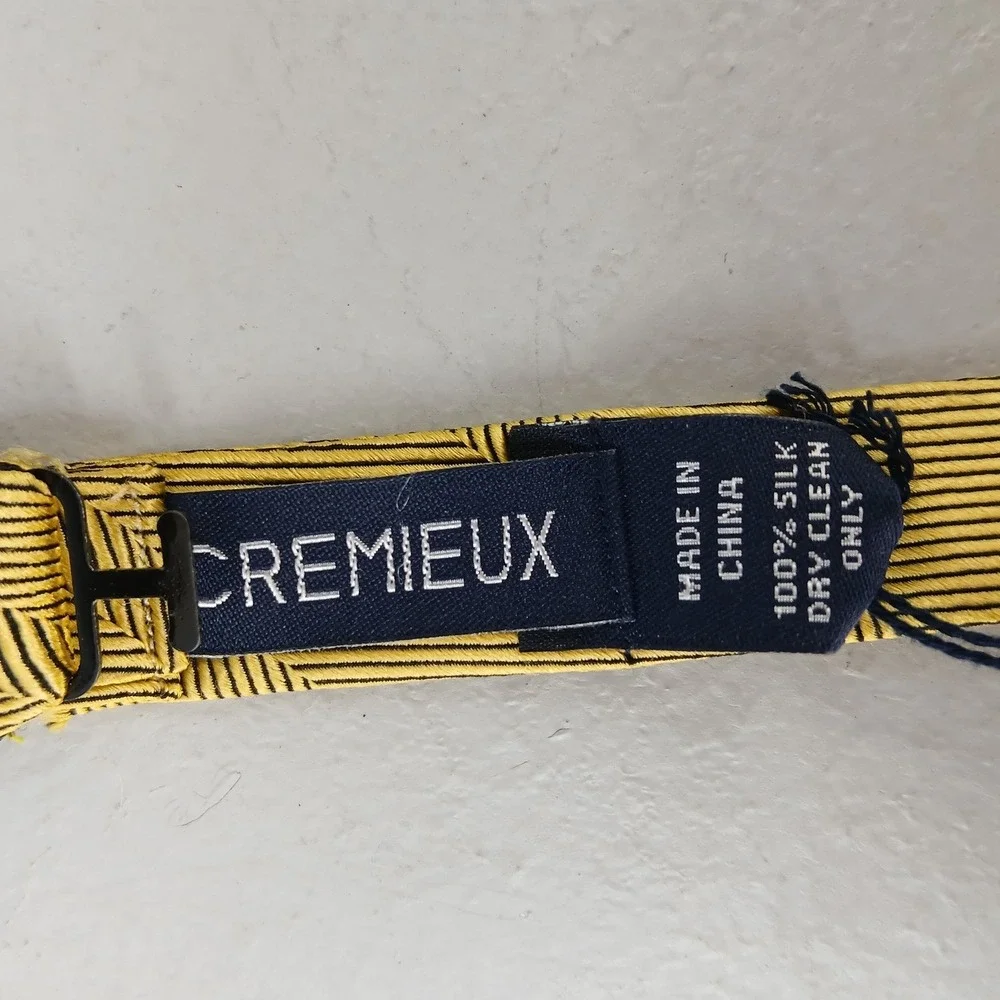 Cremieux Bow Tie Kids OS Gold Herringbone Silk Self-Tie Wedding